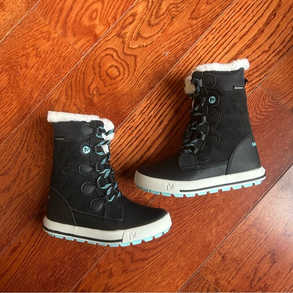 NWT MERRELL Heidi Waterproof Boot Size 11 Toddler Girl in Black - Picture 12 of 16
